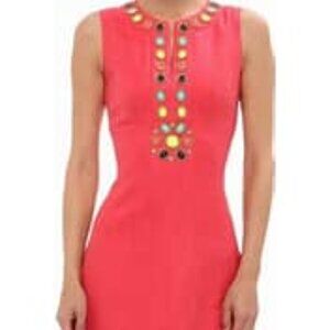 Kate Spade Edith Linen Jeweled Sleeveless Dress Size 8